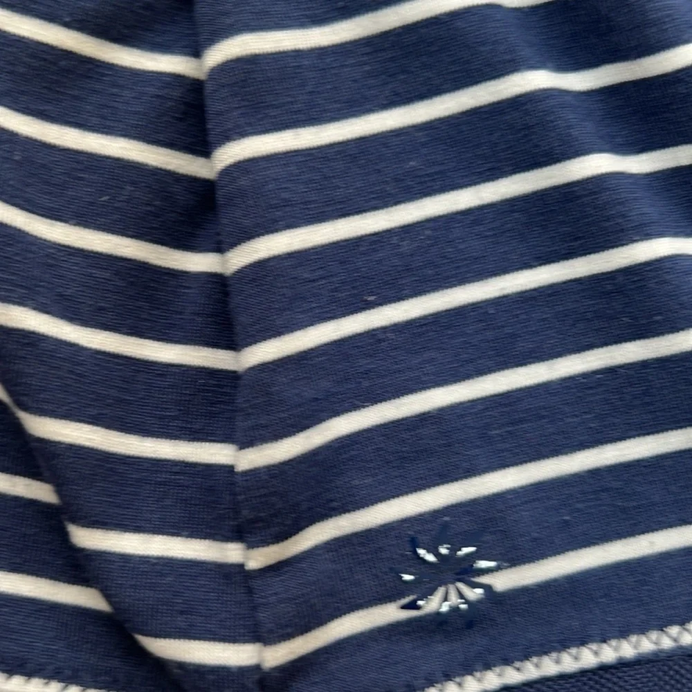 Athleta Girl navy & white striped tank top size large (10)